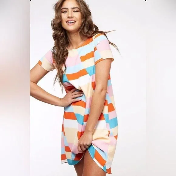 Peach Love Boutique Color-Block Dress D130 - Picture 1 of 7